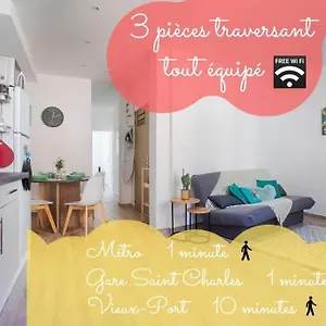 Appartement Joli T3 Avec Balcon - Gare St-charles A 50 M, Marseille